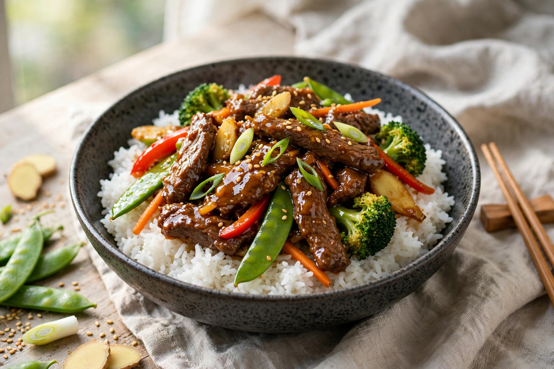 Beef Stir-Fry with Rice