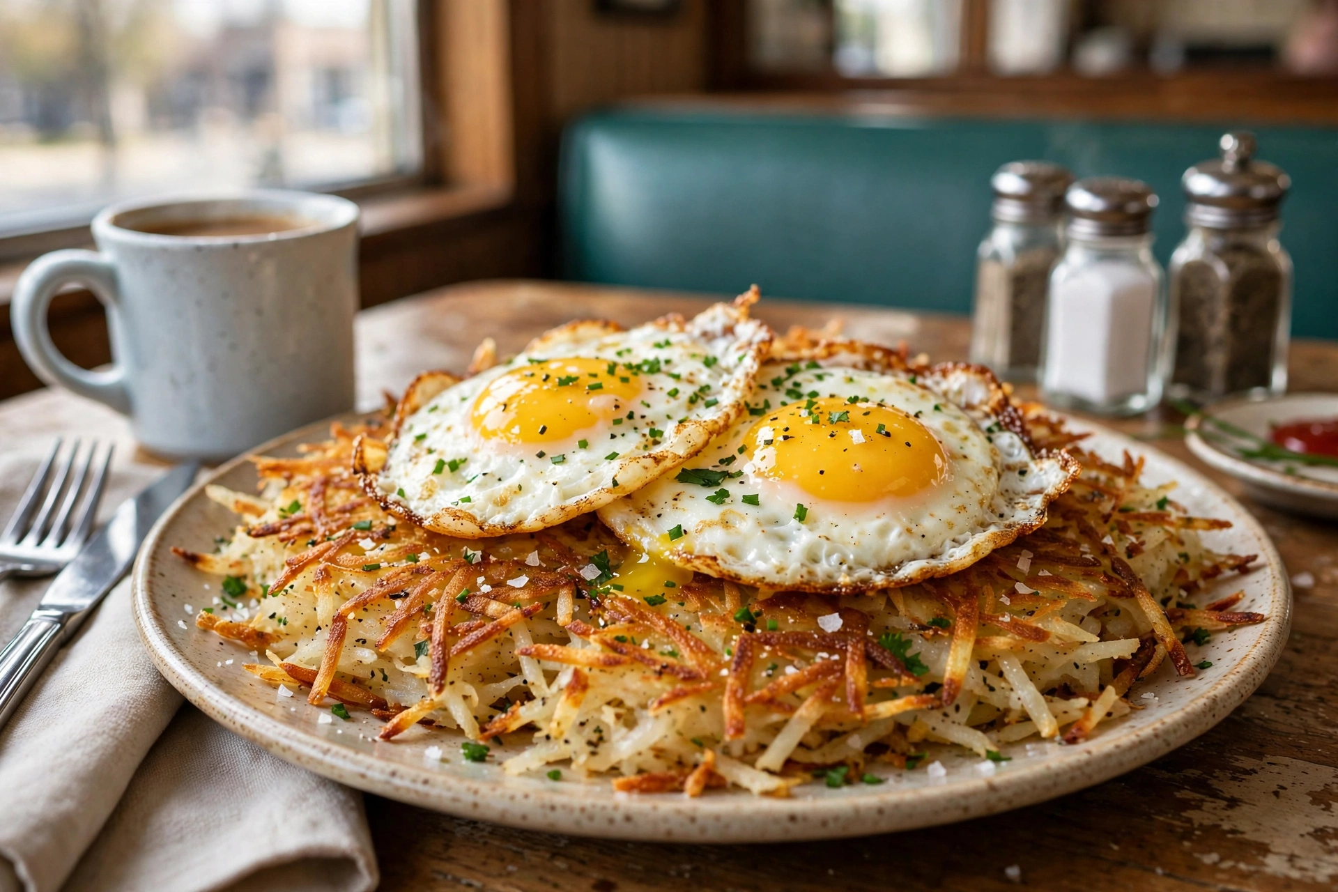 Crispy Hash Browns with Eggs