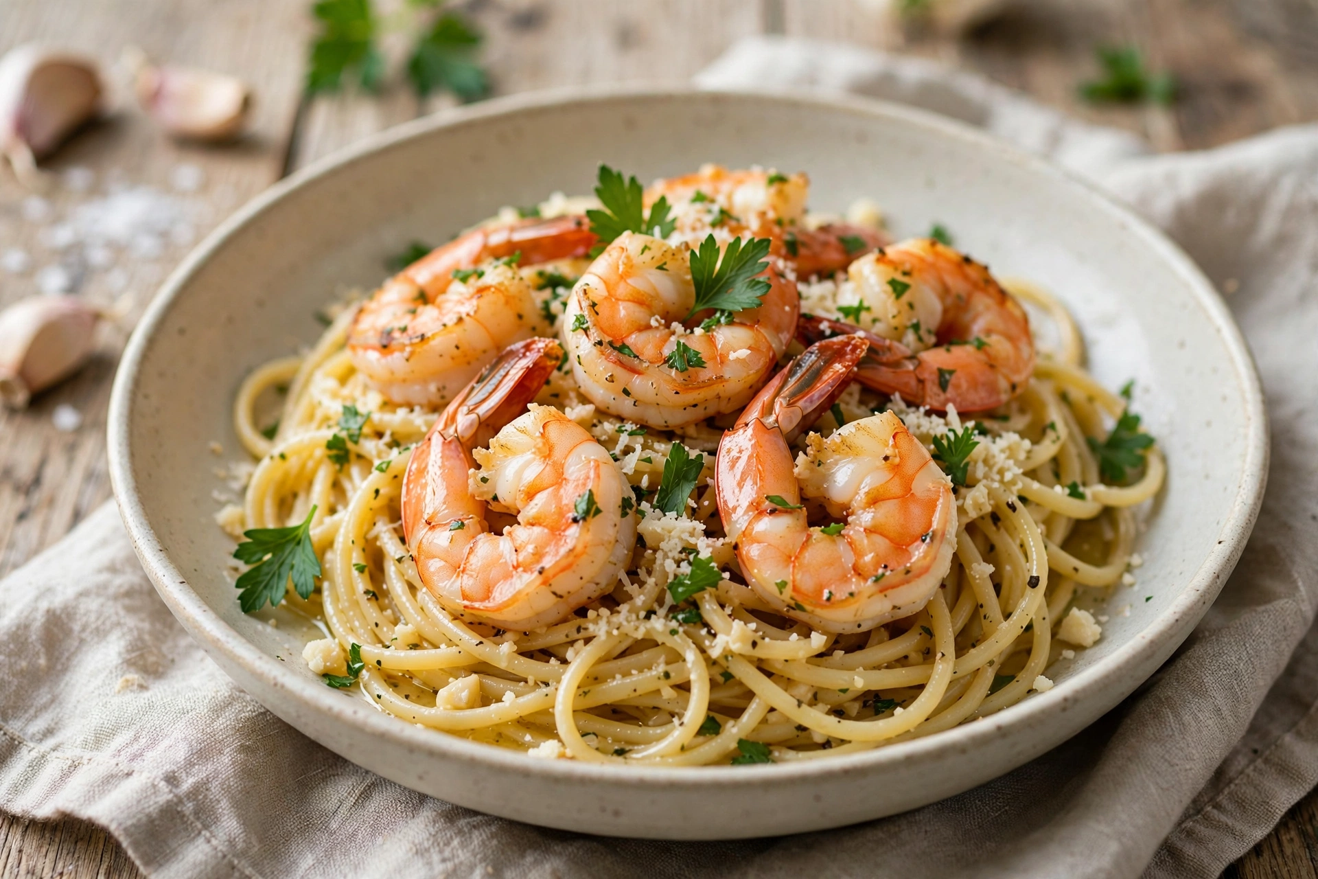 Garlic Butter Shrimp Pasta